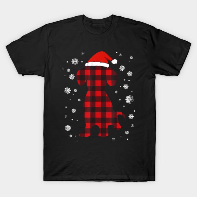 Dachshund Santa Hat Dog Lover Christmas T-Shirt by Mitsue Kersting